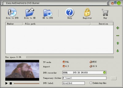 Easy Avi/Divx/Xvid to DVD Burner 2.9.11 screenshot