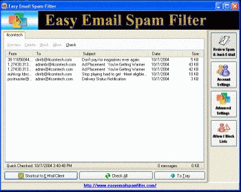 Easy Email Spam Filter 1.22 screenshot