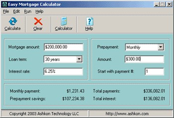 Easy Mortgage Calculator 1.0 screenshot