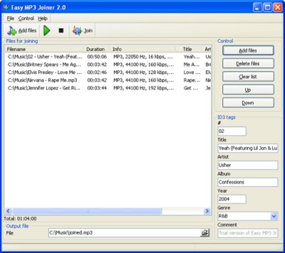 Easy MP3 Joiner 2.9 screenshot