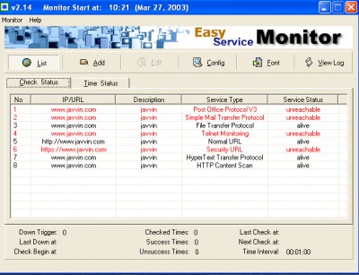 Easy Network Service Monitor 2.14 screenshot