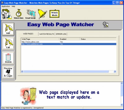Easy Web Page Watcher 4.9 screenshot