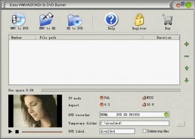 Easy WMV/ASF/ASX to DVD Burner 2.3.11 screenshot