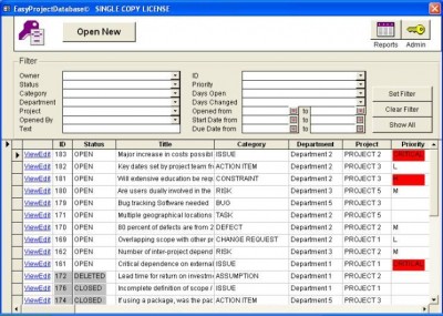 EasyProjectDatabase (Access Database) 6.0 screenshot