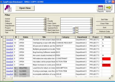 EasyProjectDatabase Track Bugs & Issues 7.2 screenshot