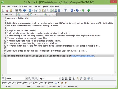 EditPad Lite 8.1.2 screenshot
