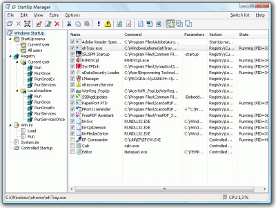 EF StartUp Manager 22.03 screenshot