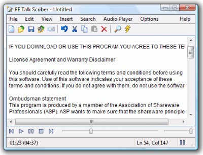 EF Talk Scriber 22.03 screenshot