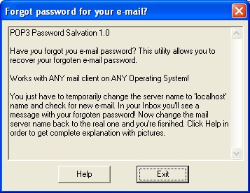 Email Password Recovery (pop3) 1.0 screenshot