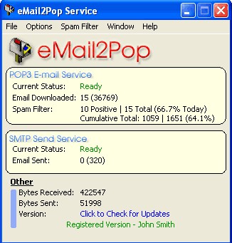 eMail2Pop 3.31b screenshot