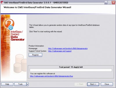 EMS Data Generator 2005 for InterBase/Firebird 2.3 screenshot