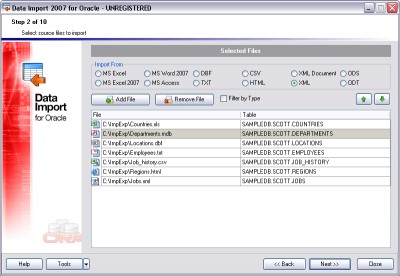 EMS Data Import 2007 for Oracle 3.0 screenshot