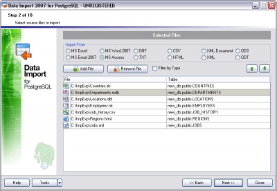 EMS Data Import 2007 for PostgreSQL 3.0 screenshot