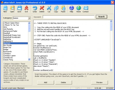 EMX Javascript Professional 3.4 screenshot