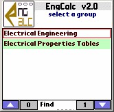 EngCalc(Electrical)- Palm Calculator 2.0 screenshot