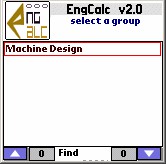 EngCalc(Machine Design)- Palm Calculator 2.0 screenshot