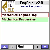 EngCalc(Mechanical)- PalmOS Calculator 2.0 screenshot