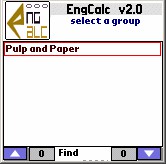 EngCalc(Pulp and Paper)- Palm Calculator 2.0 screenshot
