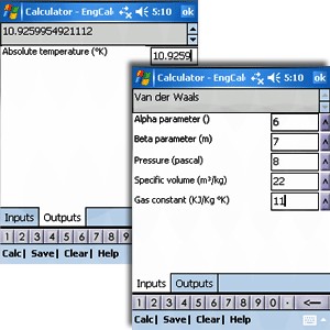 EngCalc(Thermo)- PocketPC Calculator 2.0 screenshot
