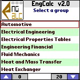 EngCalc - Engineering Calulator Palm OS 2.0 screenshot