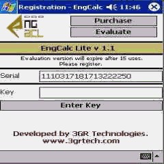 EngCalcLite(Electrial) - PocketPC Calculator 1.1 screenshot