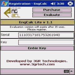EngCalcLite(Heat & Mass Transfer) - PocketPC Calcu 1.1 screenshot