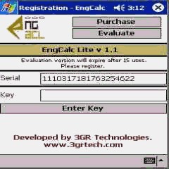 EngCalcLite(HVAC)  - PocketPC Calculator 1.1 screenshot
