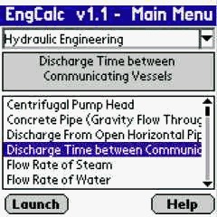 EngCalcLite(Hydraulic) - Palm Calculator 1.1 screenshot