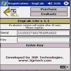 EngCalcLite(Hydraulic) - PocketPC Calculator 1.1 screenshot