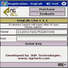 EngCalcLite(Machine Design) - PocketPC Calculator 1.1 screenshot