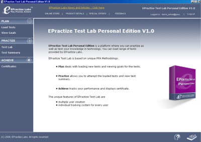 EPractize Test Lab - Java/J2EE Developer Free Cert 1.0 screenshot