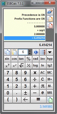 ESBCalc - Freeware Calculator 7.3.1 screenshot