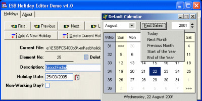 ESBPCS-Dates for VCL 6.9.0 screenshot