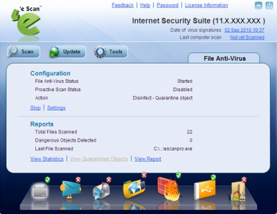 eScan Internet Security Suite 11.x screenshot