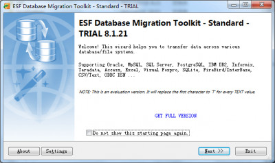ESF Database Migration Toolkit 9.0.08 screenshot