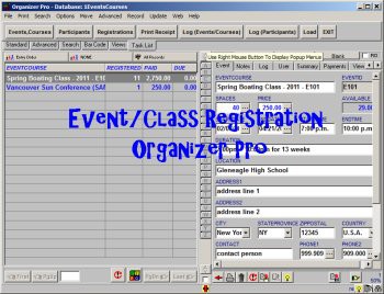 Event/Class Registration Organizer Pro 3.2b screenshot