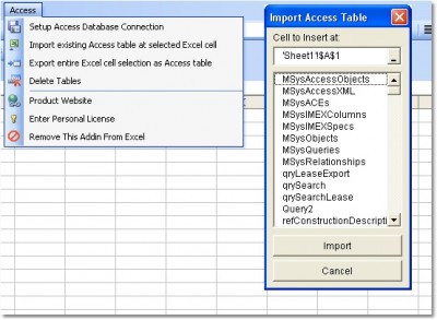 Excel Access Import, Export & Convert Software 7.0 screenshot