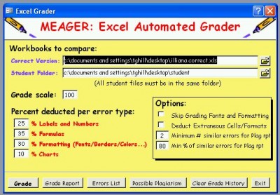 Excel Automated Grader (Marker) 1.3.07 screenshot