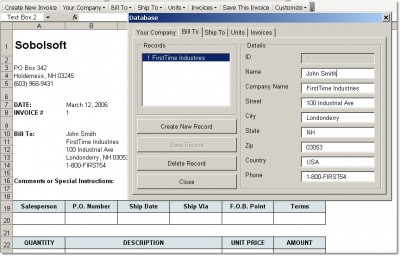 Excel Billing Invoicing Software 1.1 screenshot