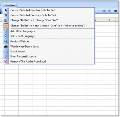 Excel Convert Numbers to Text Software 7.0 screenshot