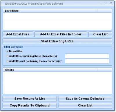 Excel Extract URLs From Multiple Files Software 7.0 screenshot