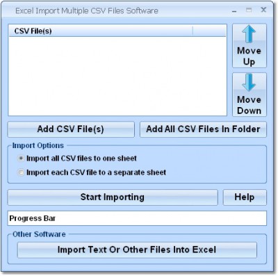 Excel Import Multiple CSV Files Software 7.0 screenshot