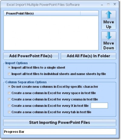 Excel Import Multiple PowerPoint Files Software 7.0 screenshot