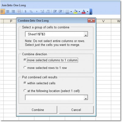 Excel Join Multiple Rows or Columns Into One Long 7.0 screenshot