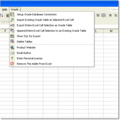 Excel Oracle Import, Export & Convert Software 7.0 screenshot