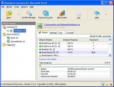 Excel Password Recovery Wizard 2.0.8 screenshot