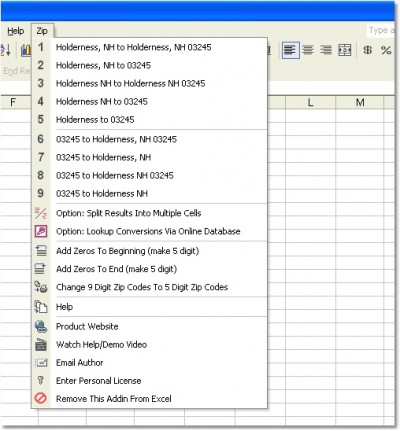 Excel Zip Codes Convert, Lookup & Format Software 7.0 screenshot