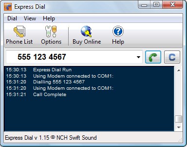 Express Dial Telephone Dialer 2.02 screenshot
