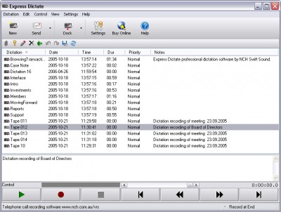 Express Dictate Dictation Recorder for Mac 4.02 screenshot