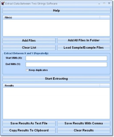 Extract Data Between Two Strings Software 7.0 screenshot